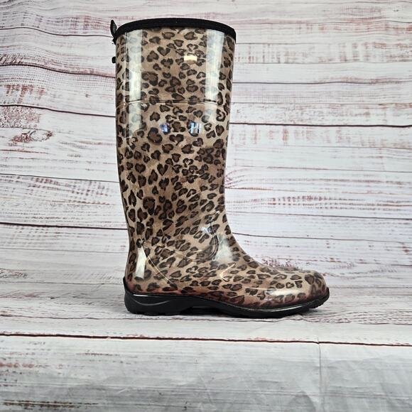 Kamik Rain Boots Size 6 Cheetah Leopard Print Waterproof Outdoor Nature Earthy - Picture 4 of 9
